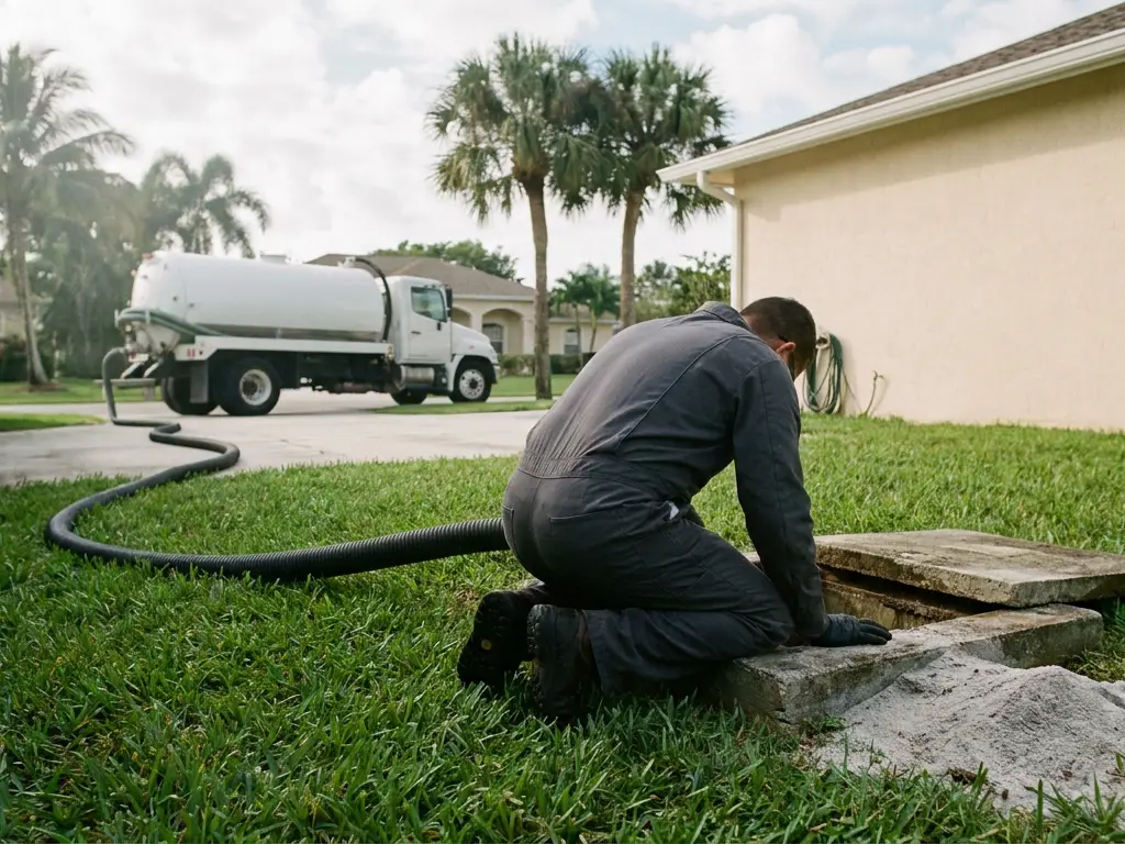 Septic services at a home in West Palm Beach, FL